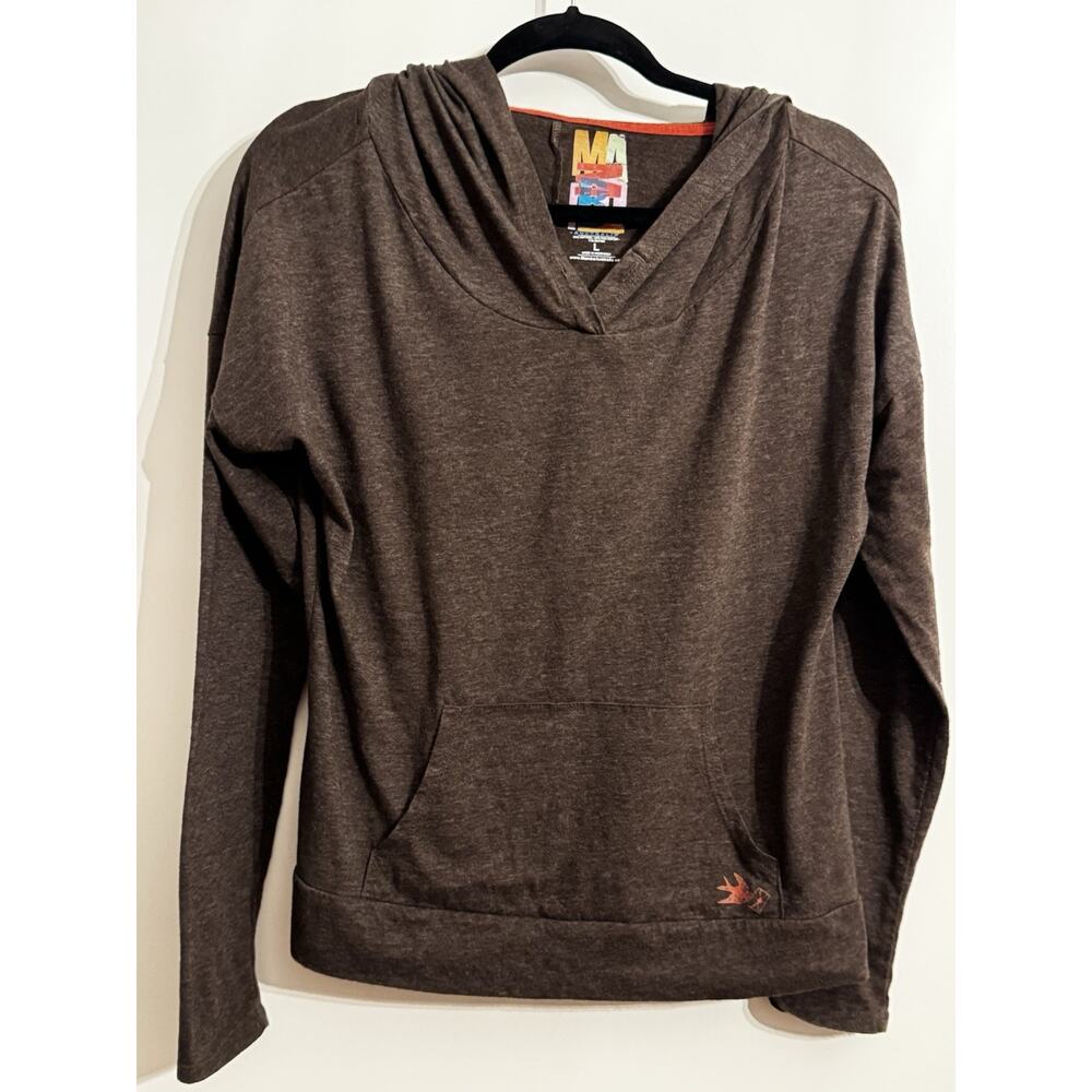 Mambo Australia Hoodie Size L Long Sleeve Color Striped Athletic Fit Brown